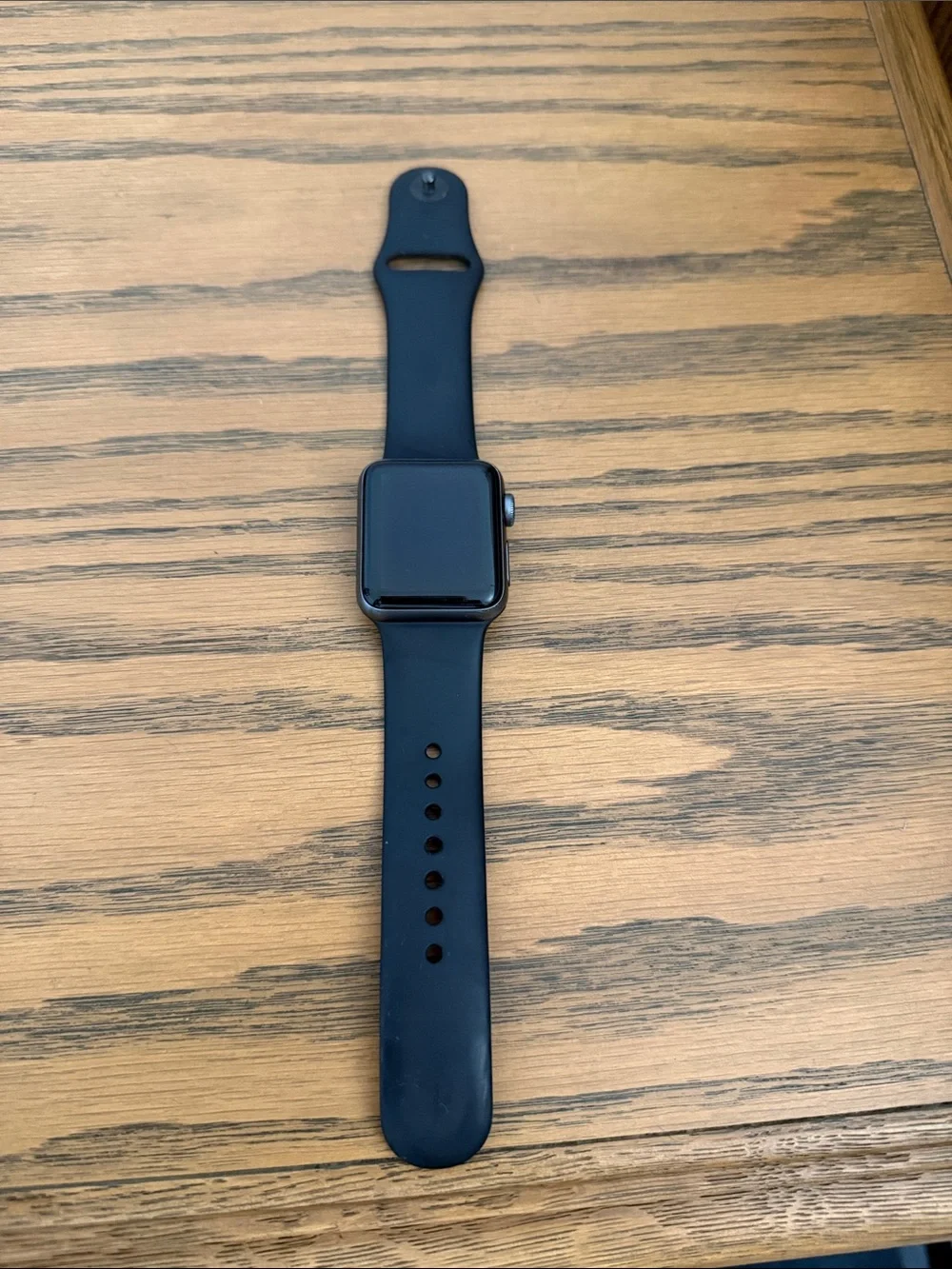 Black apple series 3 Smartwatch with Black Silicone Band - Electronics Wearable